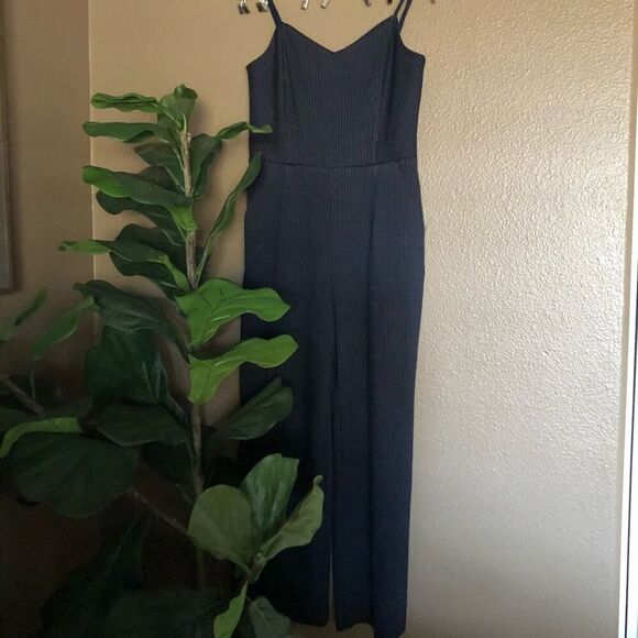 1. State Navy Blue Pinstripe Jumpsuit - Picture 6 of 8